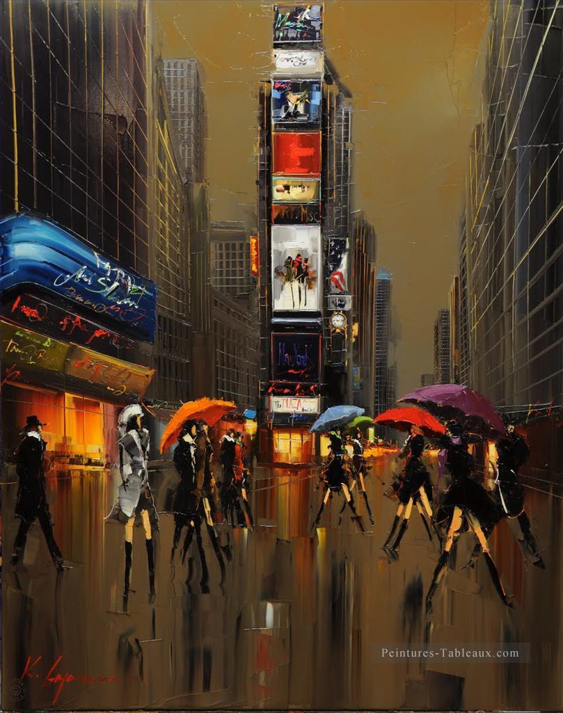 Kal Gajoum Parapluies de paysages urbains de New York Peintures à l'huile